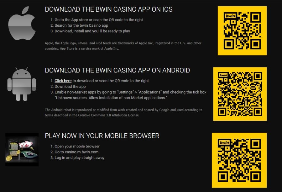 mobile casino apps options