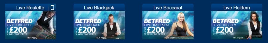 betfred live games selection
