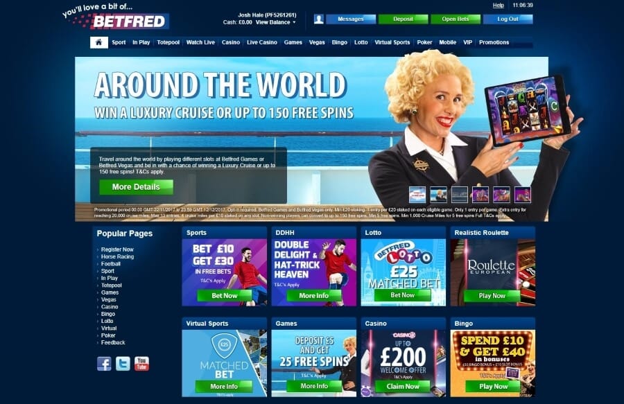 online casino website lobby