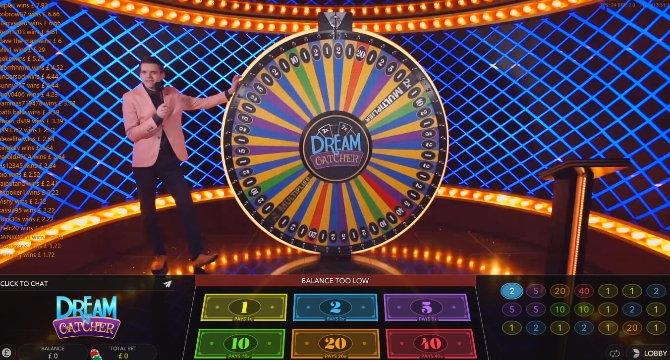 Online live casino game - Dreamcatcher