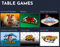 Available Roaring 21 table games
